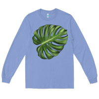 Colony Blue Monstera Leaf Long Sleeve Tee - LillyAllenDesigns