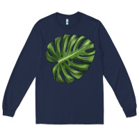 Navy Monstera Leaf Long Sleeve Tee - LillyAllenDesigns