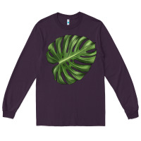 Plum Monstera Leaf Long Sleeve Tee - LillyAllenDesigns