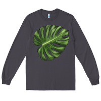 Smoke Monstera Leaf Long Sleeve Tee - LillyAllenDesigns