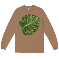 Toasted Coconut Monstera Leaf Long Sleeve Tee - LillyAllenDesigns