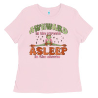 Bubblegum Pink awkward in the streets asleep in the sheets Ladies Tee - MaliasSmallBusiness