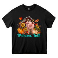 Black Welcome fall pig Heavy Core Tee - RanaPortraitStore