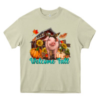 Mossy Welcome fall pig Heavy Core Tee - RanaPortraitStore