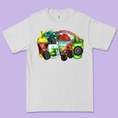 Monster Truck Coffee Cups Premium Tee Designed By Zillion Design Studio
