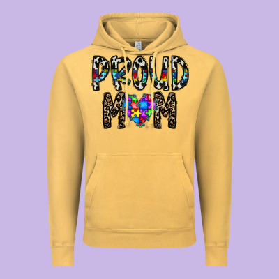 Proud Mom Vintage Hoodie Designed By Cowhidedigitalart