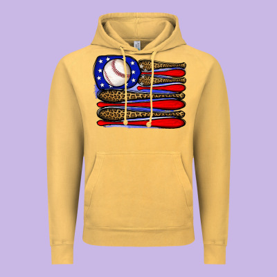 Leopard Baseball Flag3 Vintage Hoodie Designed By Jahusdesignshop