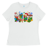 White autism awareness christmas coffee Ladies Tee - MaliasSmallBusiness