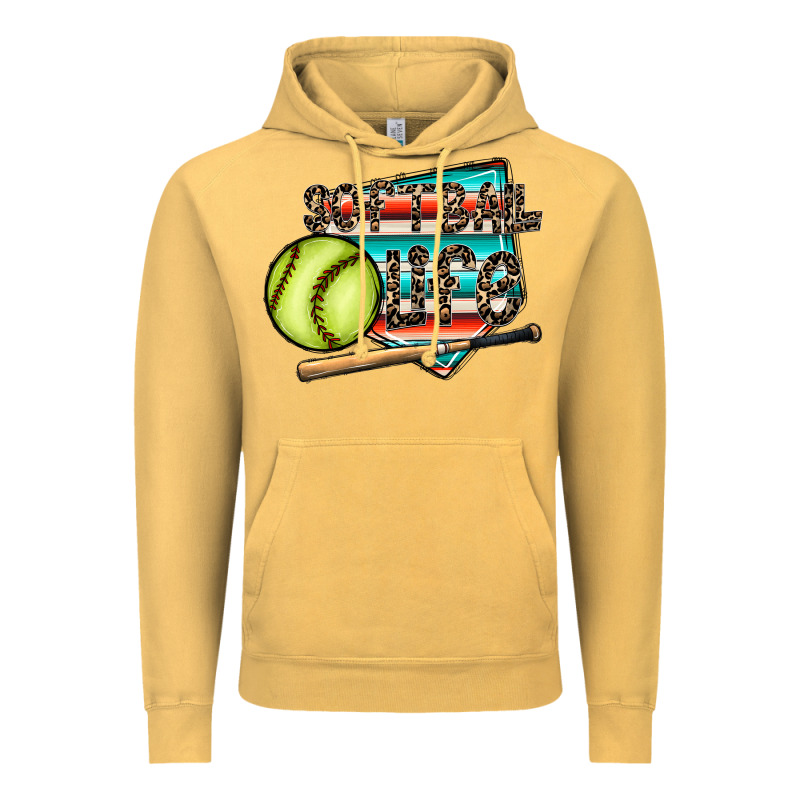 Softball Life Vintage Hoodie by CowhideDigitalArt | Teevron