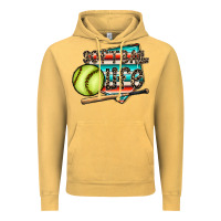 Vintage Mustard softball life Vintage Hoodie - CowhideDigitalArt