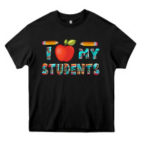 Black i love my students with pen and Heavy Core Tee - Artiststas