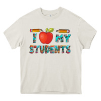 Cream i love my students with pen and Heavy Core Tee - Artiststas