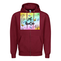 Burgundy just breathe Zipper Hoodie - MaliasSmallBusiness