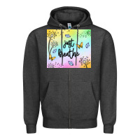 Charcoal Heather just breathe Zipper Hoodie - MaliasSmallBusiness