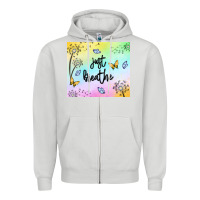 Dove Grey just breathe Zipper Hoodie - MaliasSmallBusiness