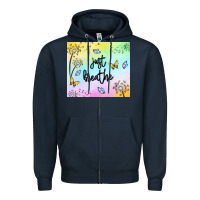 Navy just breathe Zipper Hoodie - MaliasSmallBusiness