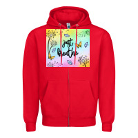 Red just breathe Zipper Hoodie - MaliasSmallBusiness