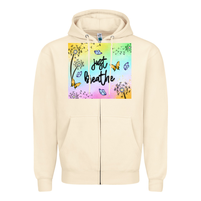 Just Breathe Zipper Hoodie by MaliasSmallBusiness | Teevron