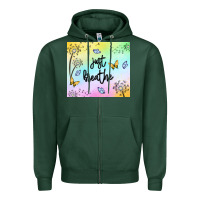 Sports Green just breathe Zipper Hoodie - MaliasSmallBusiness