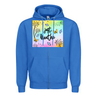 True Royal just breathe Zipper Hoodie - MaliasSmallBusiness