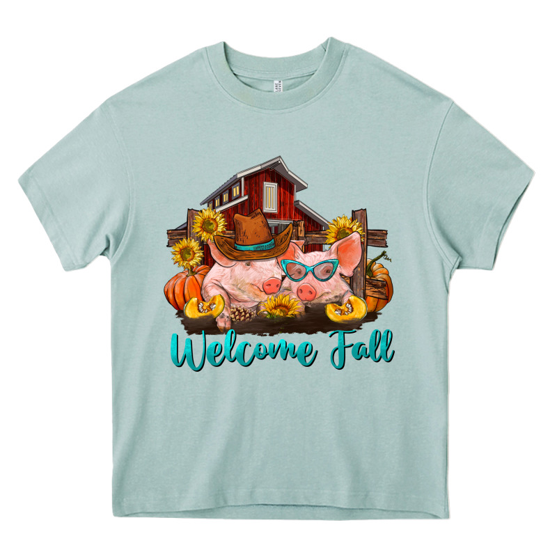 Welcome Fall Pigs Heavy Core Tee by RanaPortraitStore | Teevron