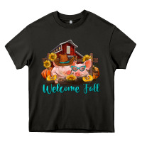 Asphalt Welcome fall pigs Heavy Core Tee - RanaPortraitStore