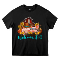Black Welcome fall pigs Heavy Core Tee - RanaPortraitStore