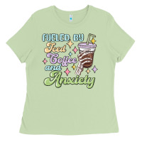 Matcha fueled by iced coffee and anxiety Ladies Tee - MaliasSmallBusiness