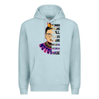 Blue Mist RBG Ruth Bader Ginsburg Women Belong In All Places Premium Hoodie - Bettercallsaul