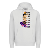 Dove Grey RBG Ruth Bader Ginsburg Women Belong In All Places Premium Hoodie - Bettercallsaul
