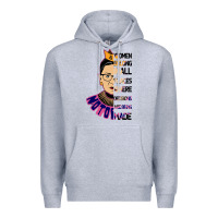 Heather Grey RBG Ruth Bader Ginsburg Women Belong In All Places Premium Hoodie - Bettercallsaul