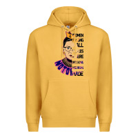Mustard RBG Ruth Bader Ginsburg Women Belong In All Places Premium Hoodie - Bettercallsaul