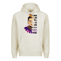Oatmeal Heather RBG Ruth Bader Ginsburg Women Belong In All Places Premium Hoodie - Bettercallsaul