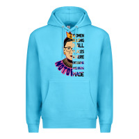 Ocean Blue RBG Ruth Bader Ginsburg Women Belong In All Places Premium Hoodie - Bettercallsaul