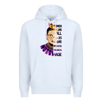 White RBG Ruth Bader Ginsburg Women Belong In All Places Premium Hoodie - Bettercallsaul