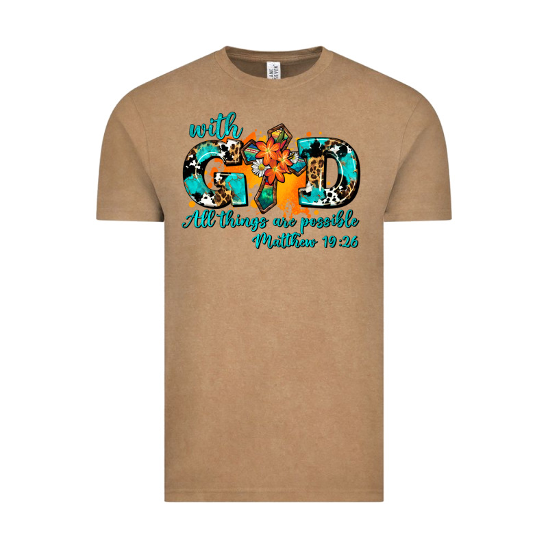 With God All Things Are Possible. Cross Vintage Tee by AdoDesignShop | Teevron