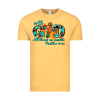 Vintage Mustard with god all things are possible. cross Vintage Tee - AdoDesignShop