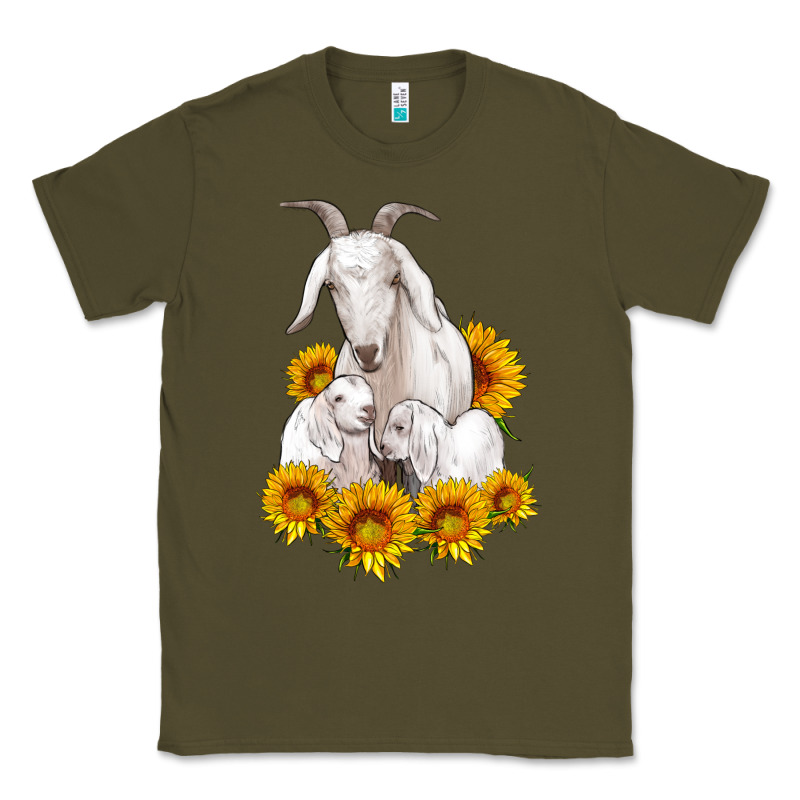 Goat Family With Sunflowers Classic Tee by Artiststas | Teevron