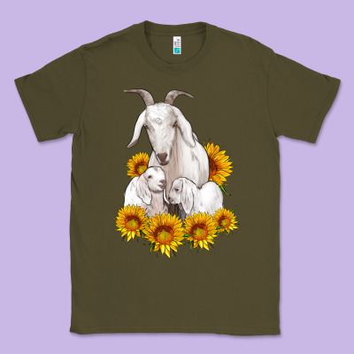 Goat Family With Sunflowers Classic Tee Designed By Artiststas