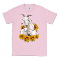 Bubblegum Pink goat family with sunflowers Classic Tee - Artiststas