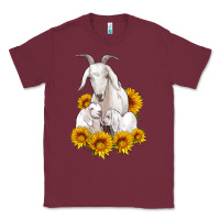 Burgundy goat family with sunflowers Classic Tee - Artiststas