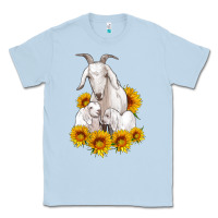 Dusty Blue goat family with sunflowers Classic Tee - Artiststas