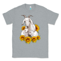 Heather Grey goat family with sunflowers Classic Tee - Artiststas