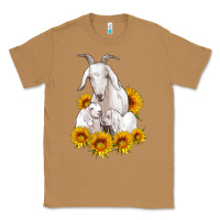 Toasted Coconut goat family with sunflowers Classic Tee - Artiststas