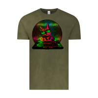 Vintage Olive HOUSE CAT (Rainbow DJ Kitty) Vintage Tee - Bettercallsaul