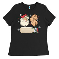Custom Milk And Cookies With Santa Ladies Tee | Teevron
