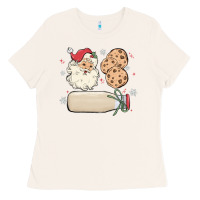 Bone custom milk and cookies with santa Ladies Tee - MaliasSmallBusiness