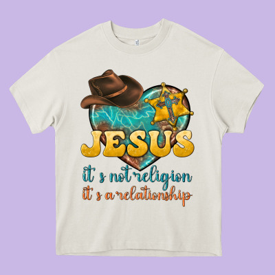 Jesus It S Not Religion It S A Relationship Heavy Core Tee Designed By Texasbilliewilder
