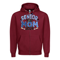 Burgundy senior mom 2024 Zipper Hoodie - MaliasSmallBusiness