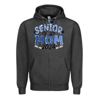 Charcoal Heather senior mom 2024 Zipper Hoodie - MaliasSmallBusiness